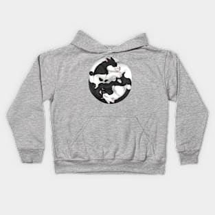 Yin-Yang Cats: Bicolor Black/White Kids Hoodie